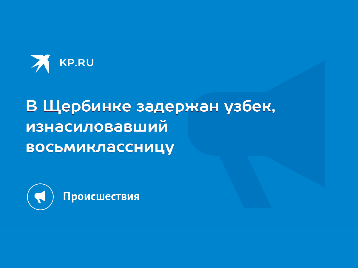 В Щербинке задержан узбек, изнасиловавший восьмиклассницу - KP.RU