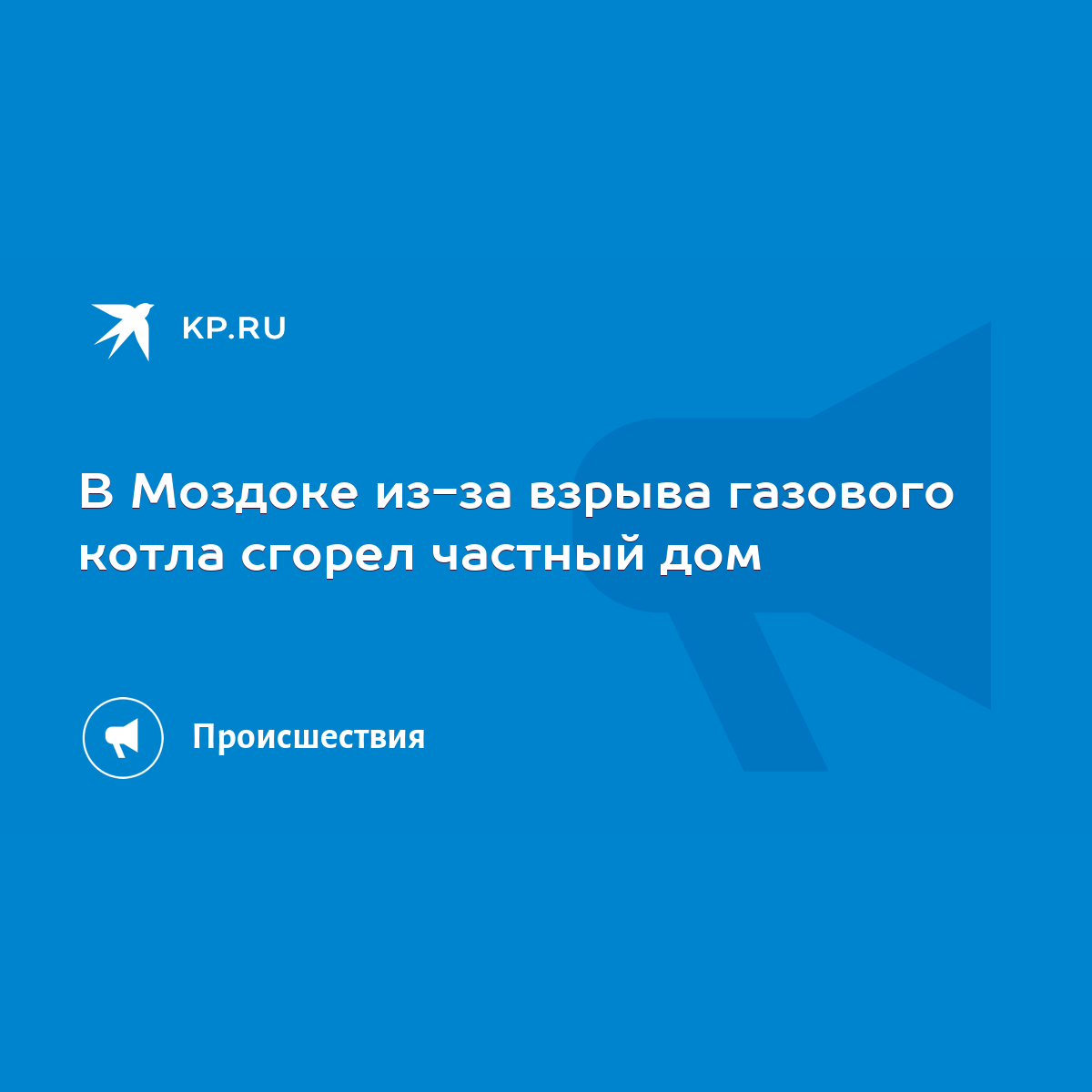 В Моздоке из-за взрыва газового котла сгорел частный дом - KP.RU