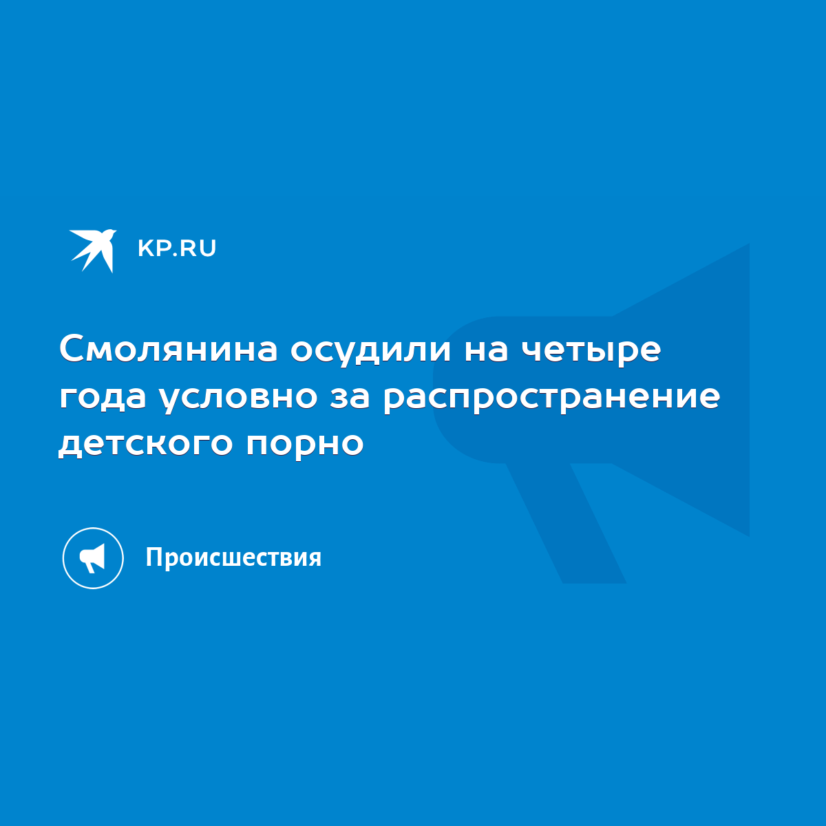 Смолянина осудили на четыре года условно за распространение детского порно  - KP.RU