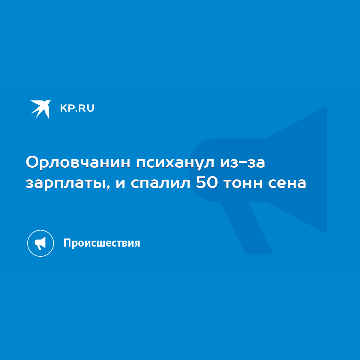 Орловчанин психанул из-за зарплаты, и спалил 50 тонн сена - KP.RU