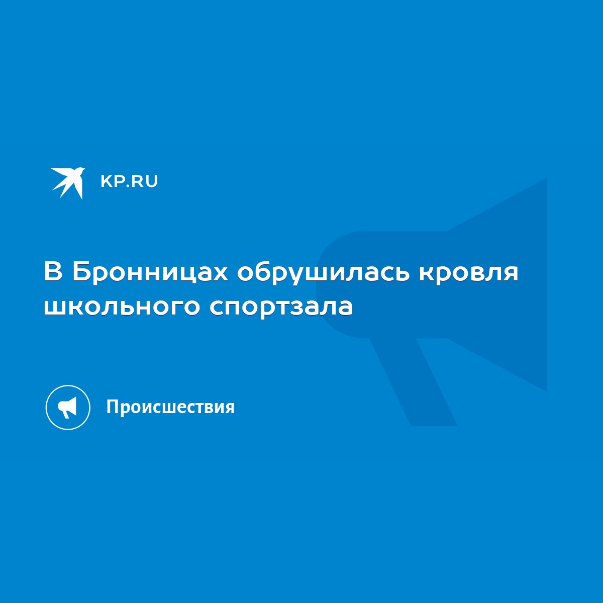 В Бронницах обрушилась кровля школьного спортзала - KP.RU