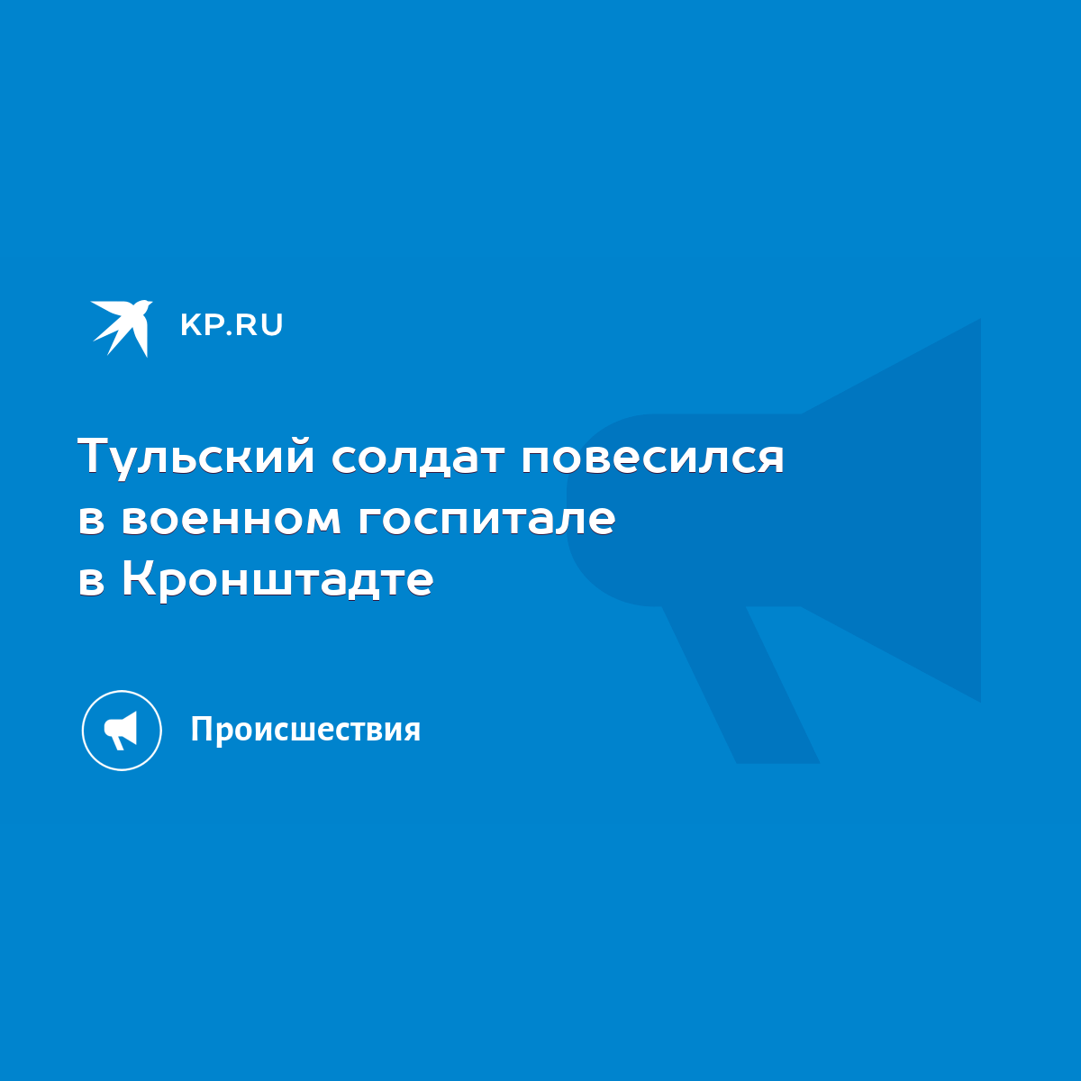 Тульский солдат повесился в военном госпитале в Кронштадте - KP.RU