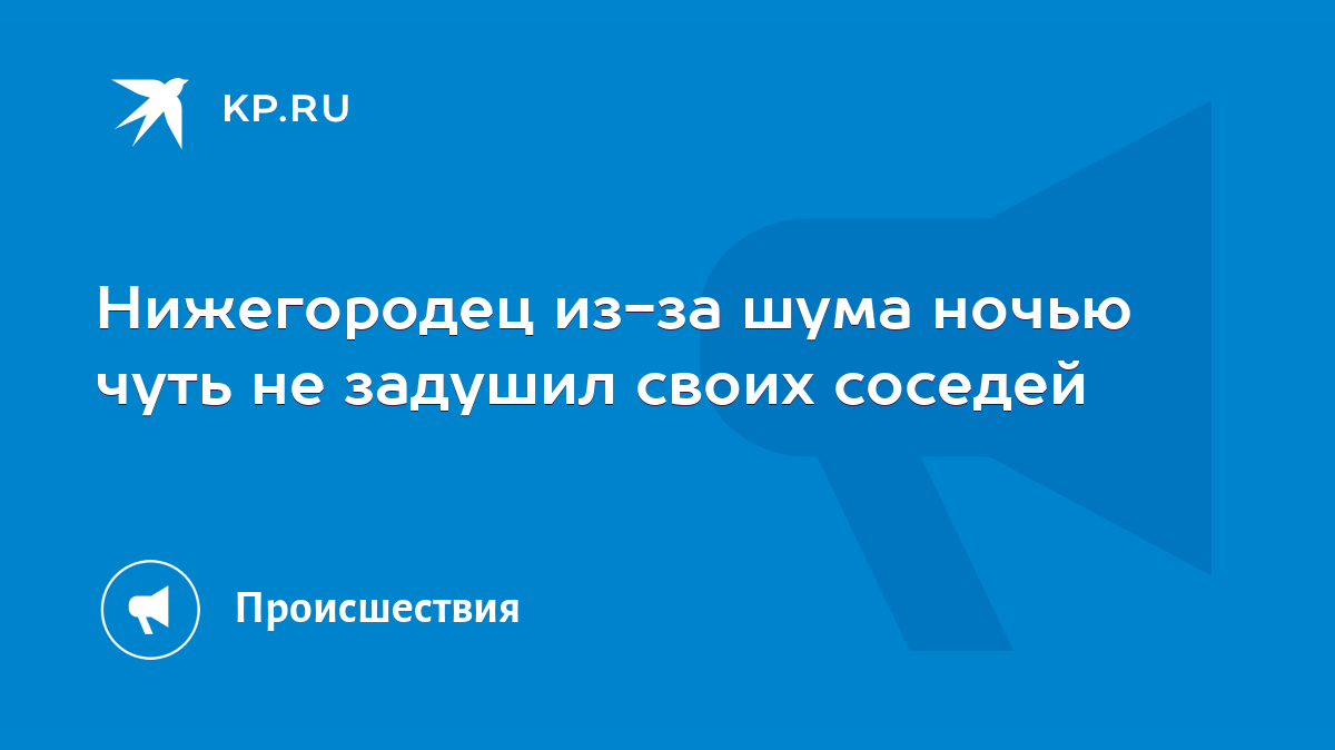 Нижегородец из-за шума ночью чуть не задушил своих соседей - KP.RU