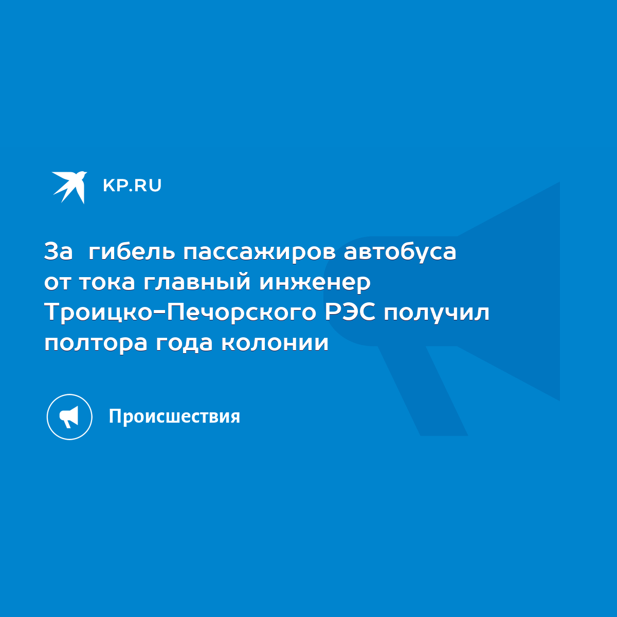 За гибель пассажиров автобуса от тока главный инженер Троицко-Печорского  РЭС получил полтора года колонии - KP.RU