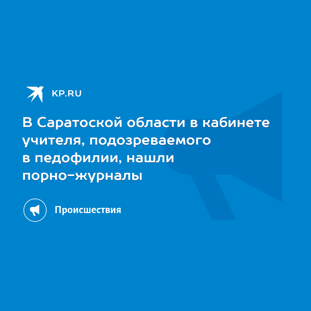 В Саратоской области в кабинете учителя, подозреваемого в педофилии, нашли  порно-журналы - KP.RU