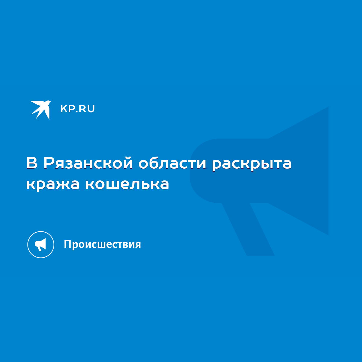 В Рязанской области раскрыта кража кошелька - KP.RU