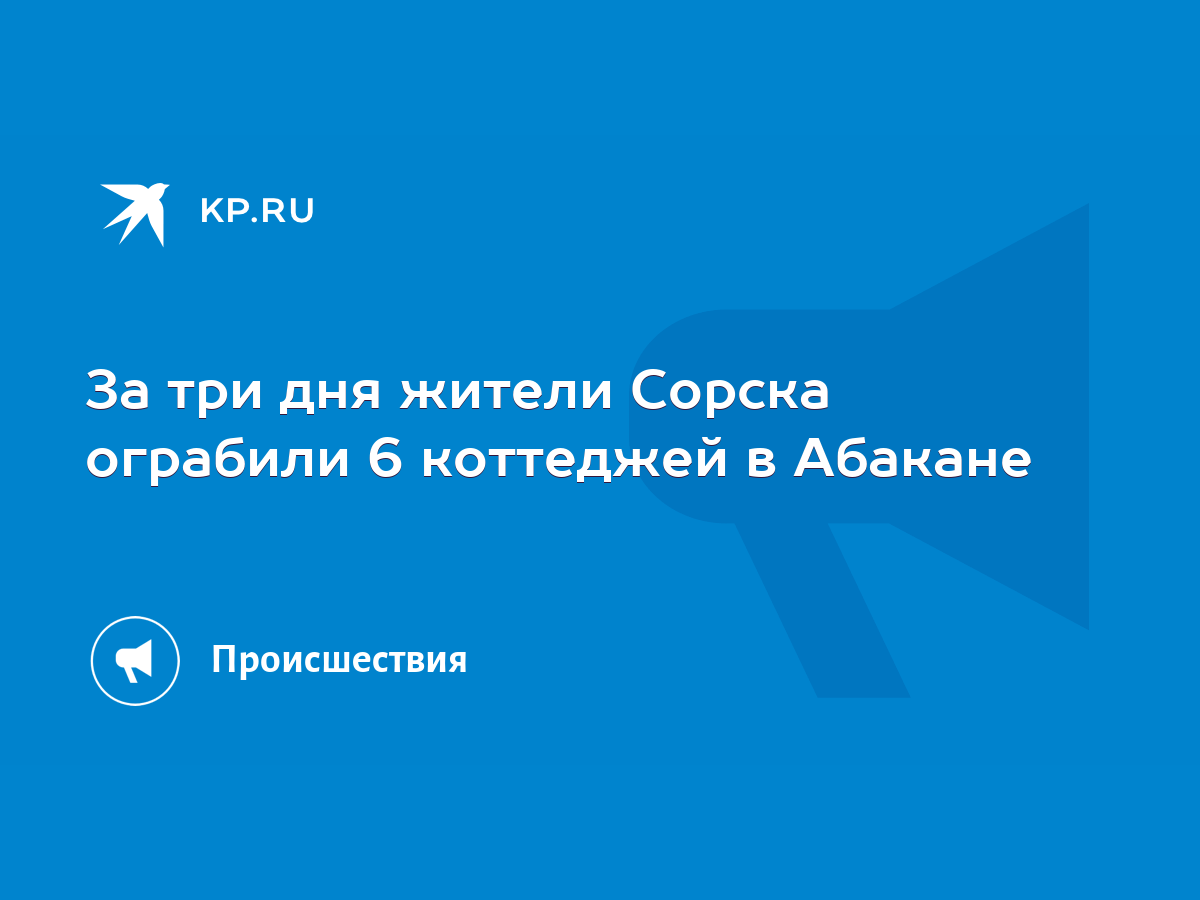 За три дня жители Сорска ограбили 6 коттеджей в Абакане - KP.RU