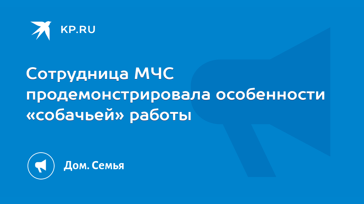 Сотрудница МЧС продемонстрировала особенности «собачьей» работы - KP.RU