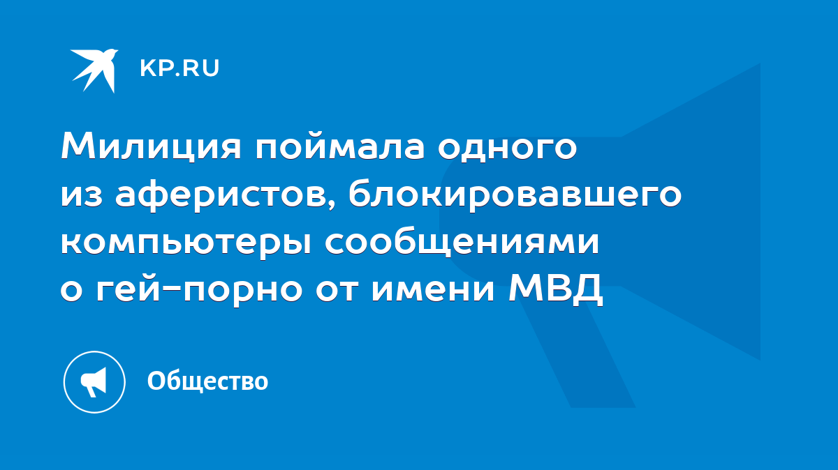 Милиция поймала одного из аферистов, блокировавшего компьютеры сообщениями  о гей-порно от имени МВД - KP.RU