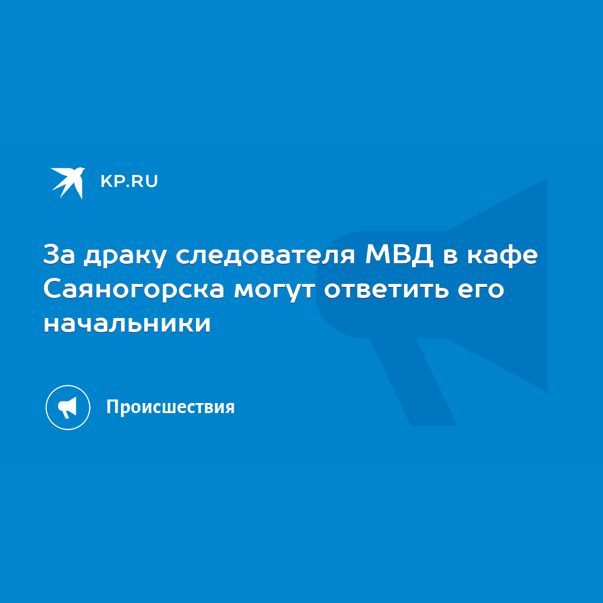 За драку следователя МВД в кафе Саяногорска могут ответить его начальники -  KP.RU