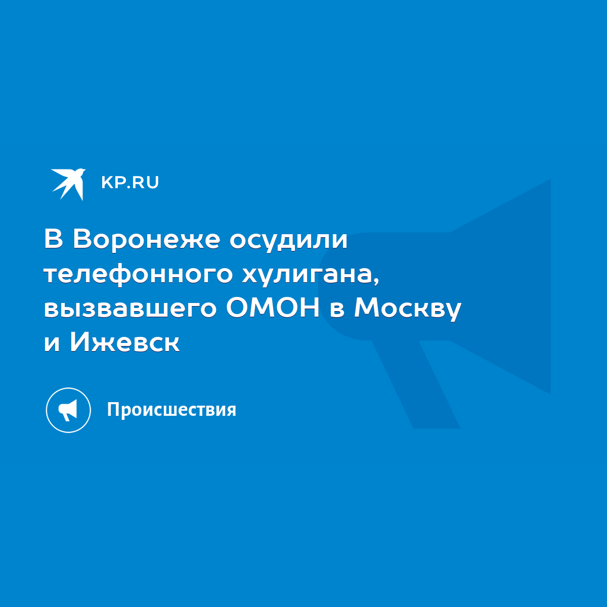 В Воронеже осудили телефонного хулигана, вызвавшего ОМОН в Москву и Ижевск  - KP.RU