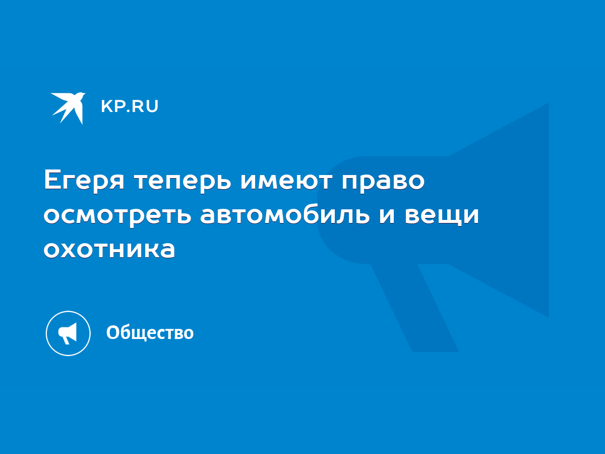 Егеря теперь имеют право осмотреть автомобиль и вещи охотника - KP.RU