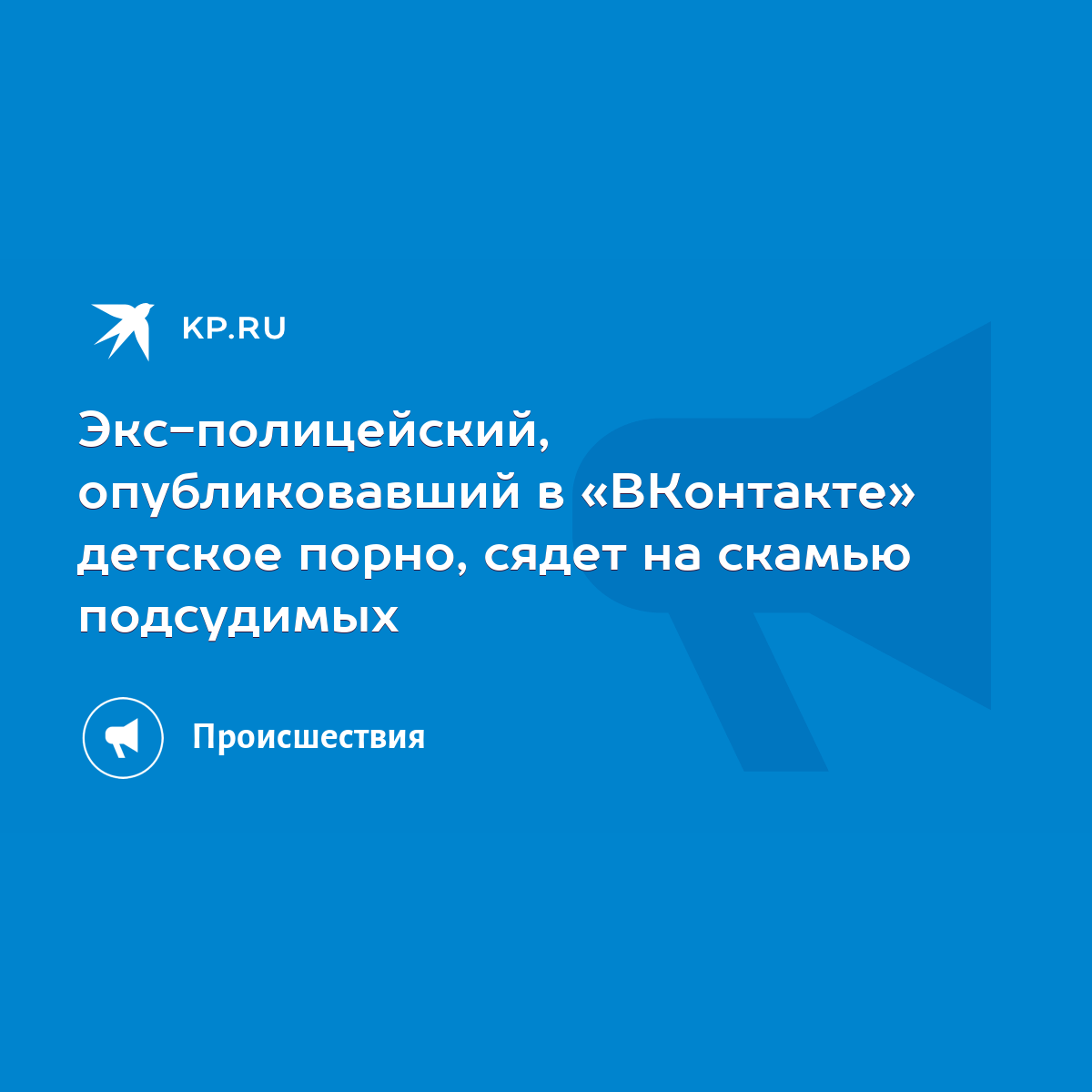 Экс-полицейский, опубликовавший в «ВКонтакте» детское порно, сядет на  скамью подсудимых - KP.RU