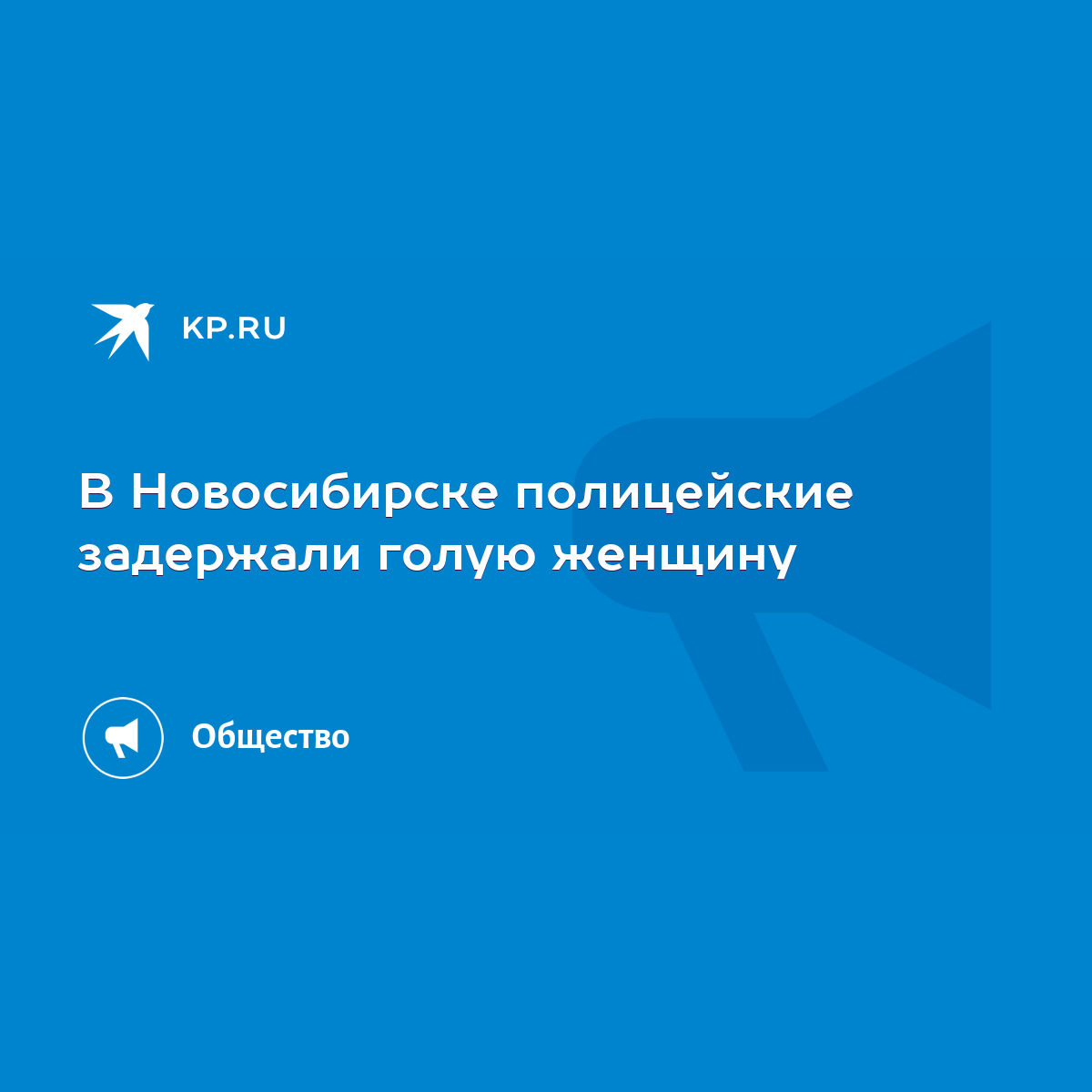 В Новосибирске полицейские задержали голую женщину - KP.RU