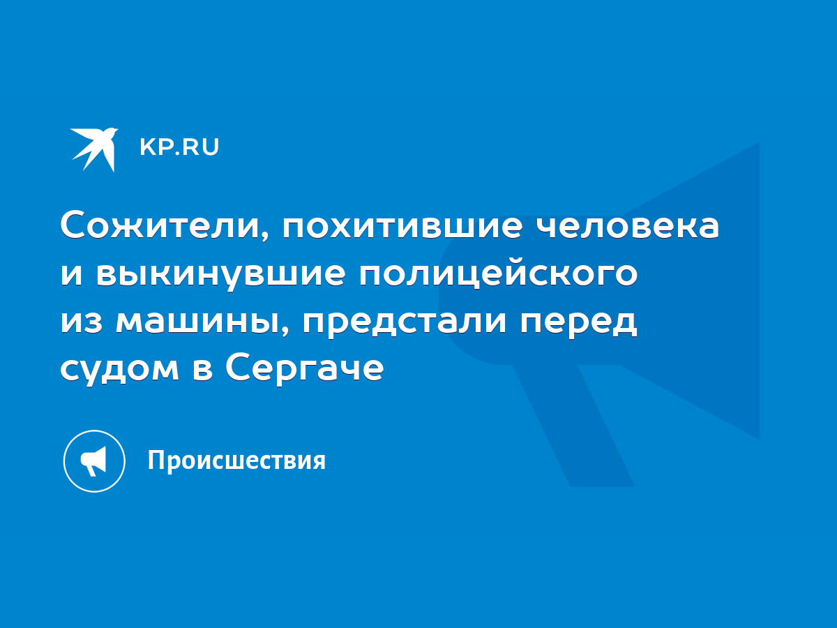 Сожители, похитившие человека и выкинувшие полицейского из машины,  предстали перед судом в Сергаче - KP.RU