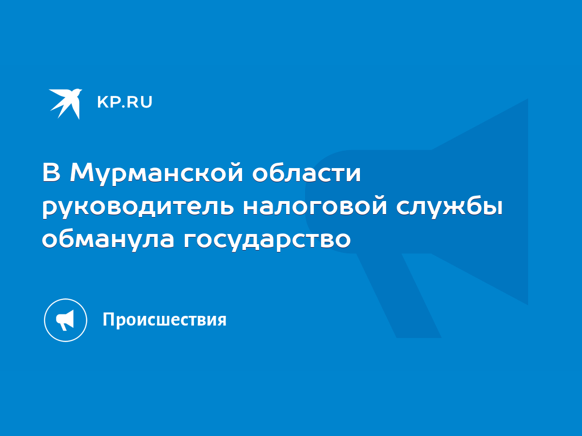 В Мурманской области руководитель налоговой службы обманула государство -  KP.RU