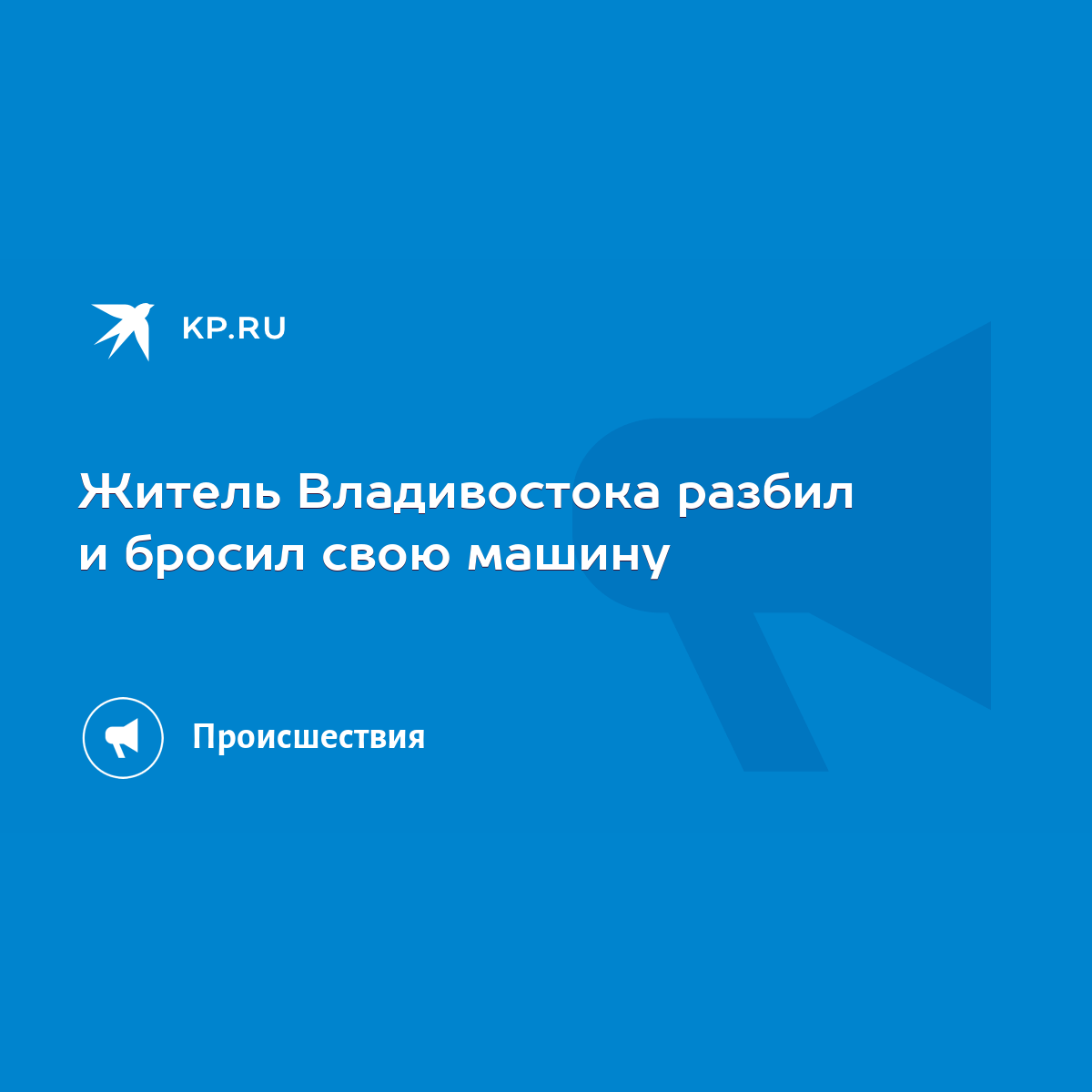 Житель Владивостока разбил и бросил свою машину - KP.RU