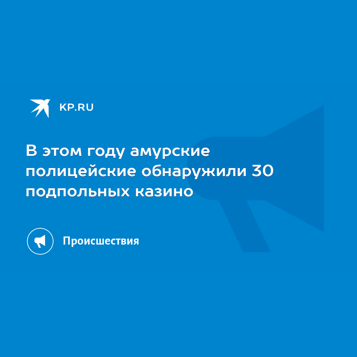 В этом году амурские полицейские обнаружили 30 подпольных казино - KP.RU