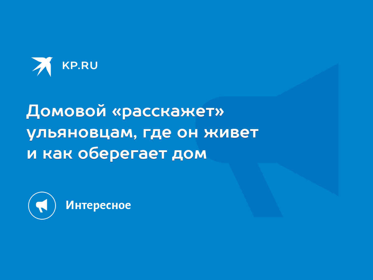 Домовой «расскажет» ульяновцам, где он живет и как оберегает дом - KP.RU