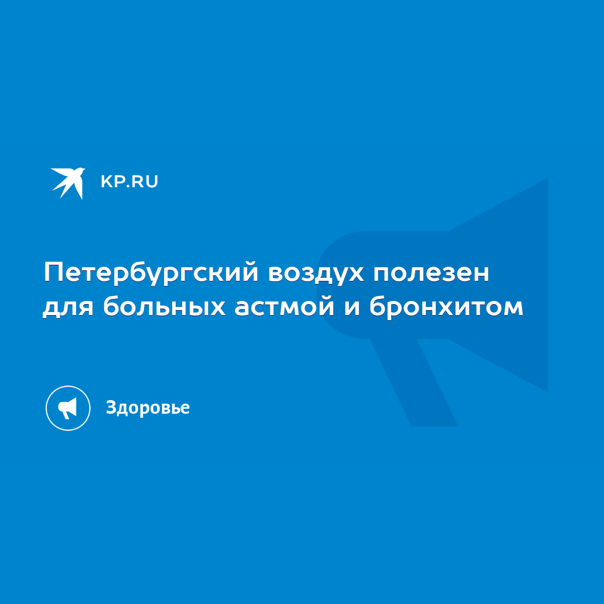 Петербургский воздух полезен для больных астмой и бронхитом - KP.RU