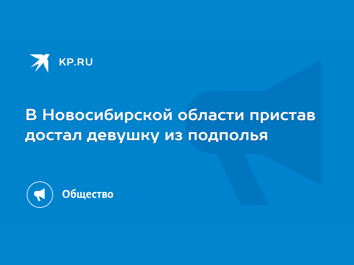 В Новосибирской области пристав достал девушку из подполья - KP.RU