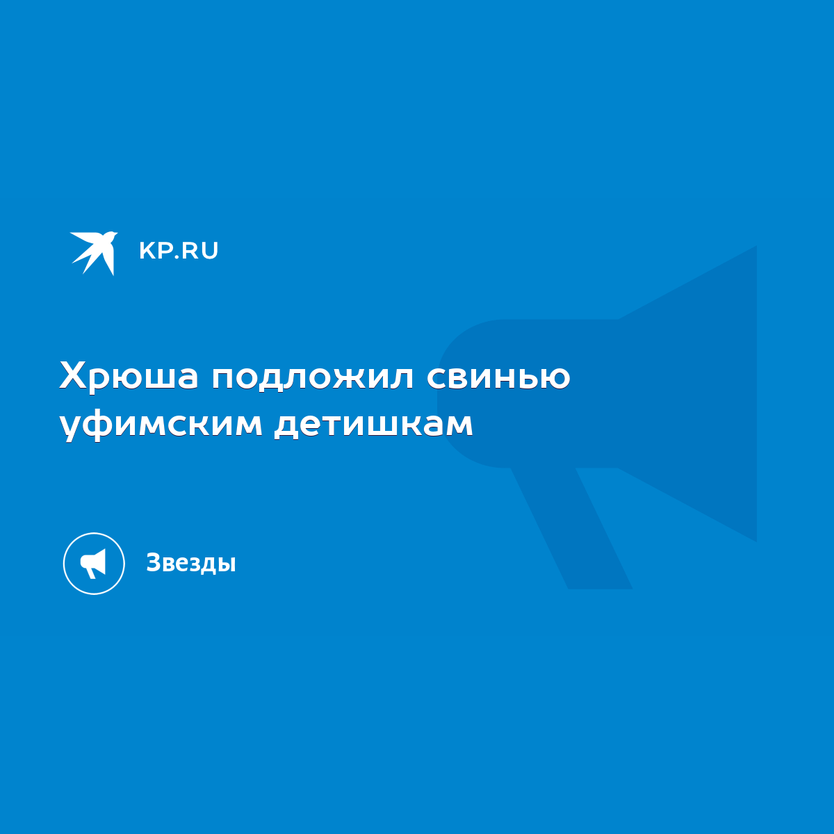 Хрюша подложил свинью уфимским детишкам - KP.RU