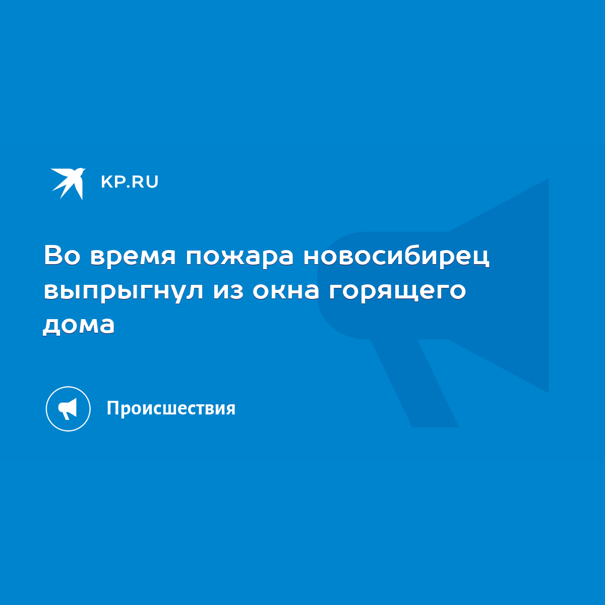 Во время пожара новосибирец выпрыгнул из окна горящего дома - KP.RU