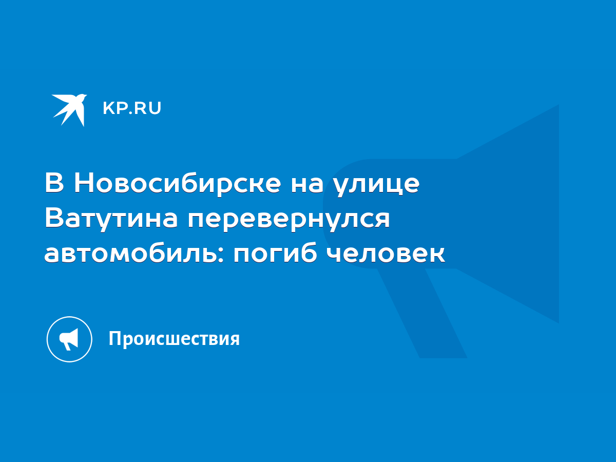 В Новосибирске на улице Ватутина перевернулся автомобиль: погиб человек -  KP.RU