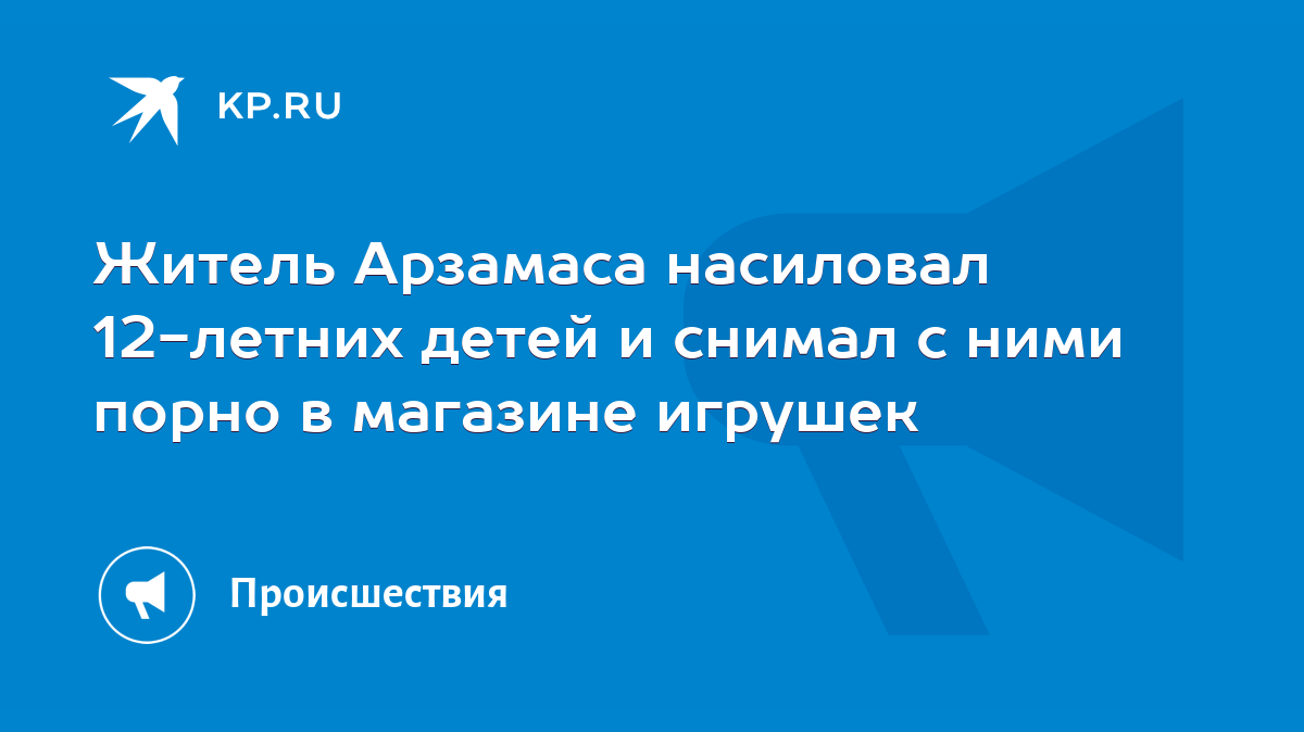 Житель Арзамаса насиловал 12-летних детей и снимал с ними порно в магазине  игрушек - KP.RU