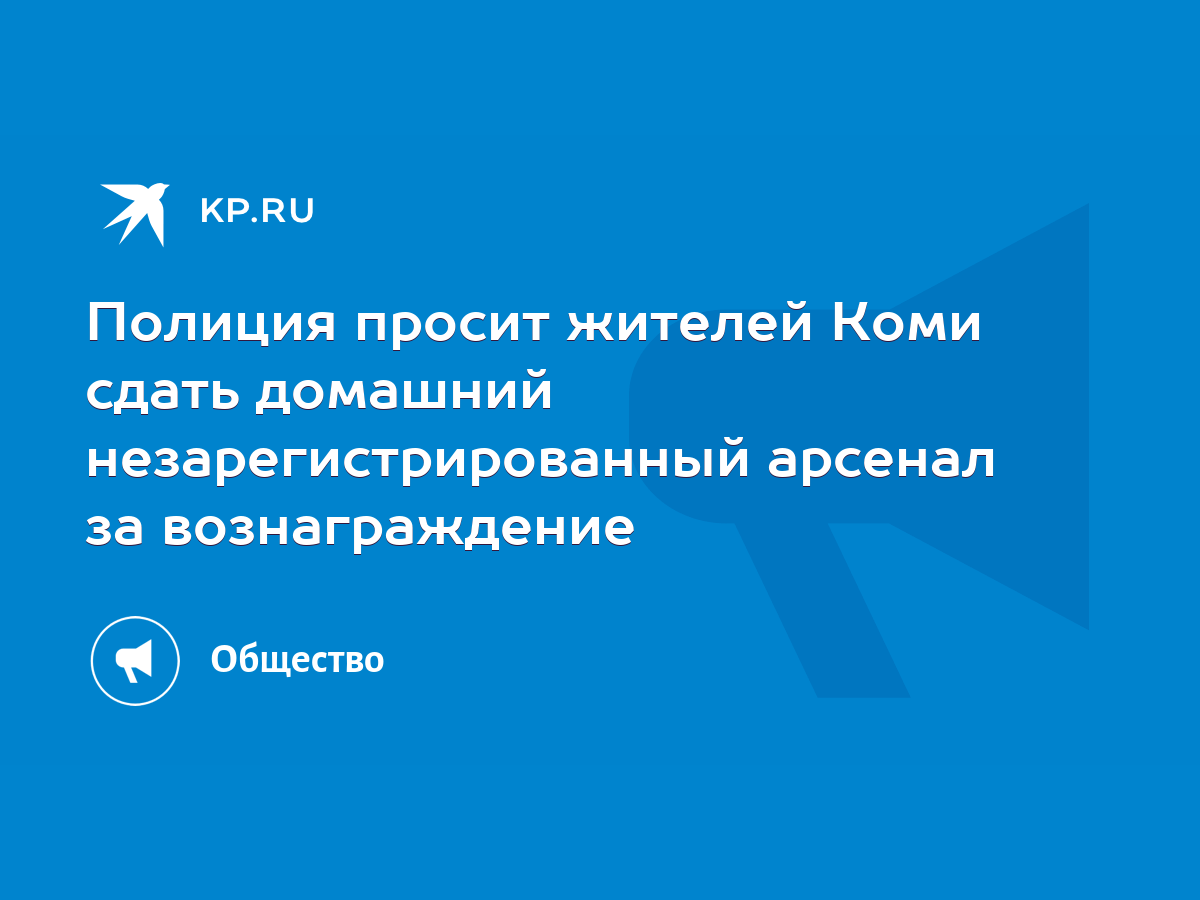 Полиция просит жителей Коми сдать домашний незарегистрированный арсенал за  вознаграждение - KP.RU