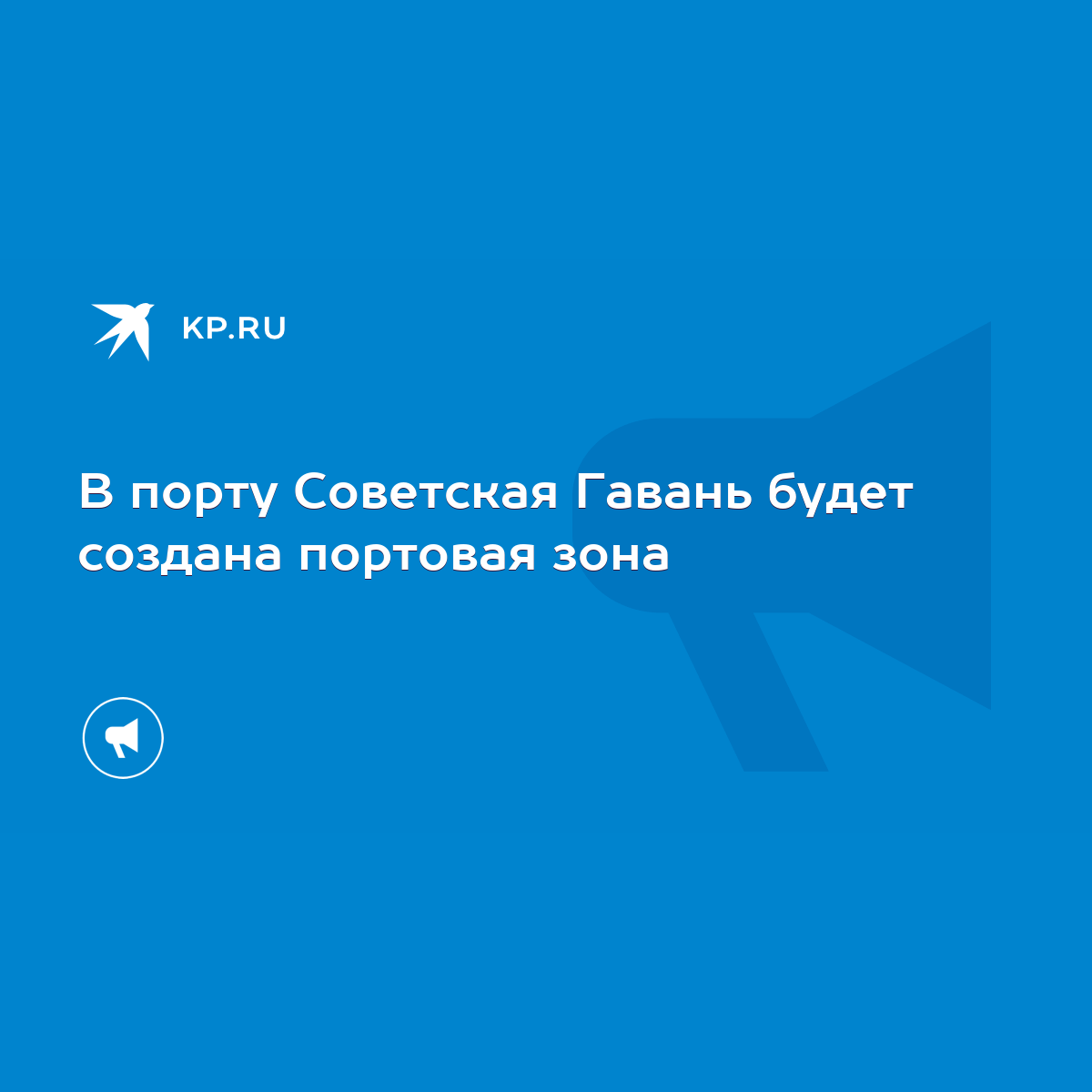 В порту Советская Гавань будет создана портовая зона - KP.RU