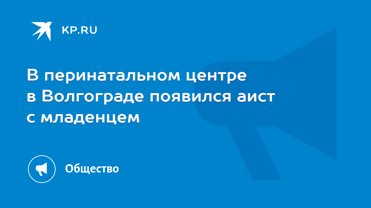 В перинатальном центре в Волгограде появился аист с младенцем - KP.RU