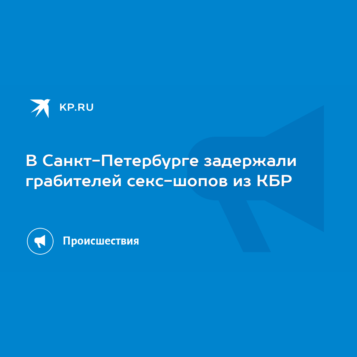 В Санкт-Петербурге задержали грабителей секс-шопов из КБР - KP.RU