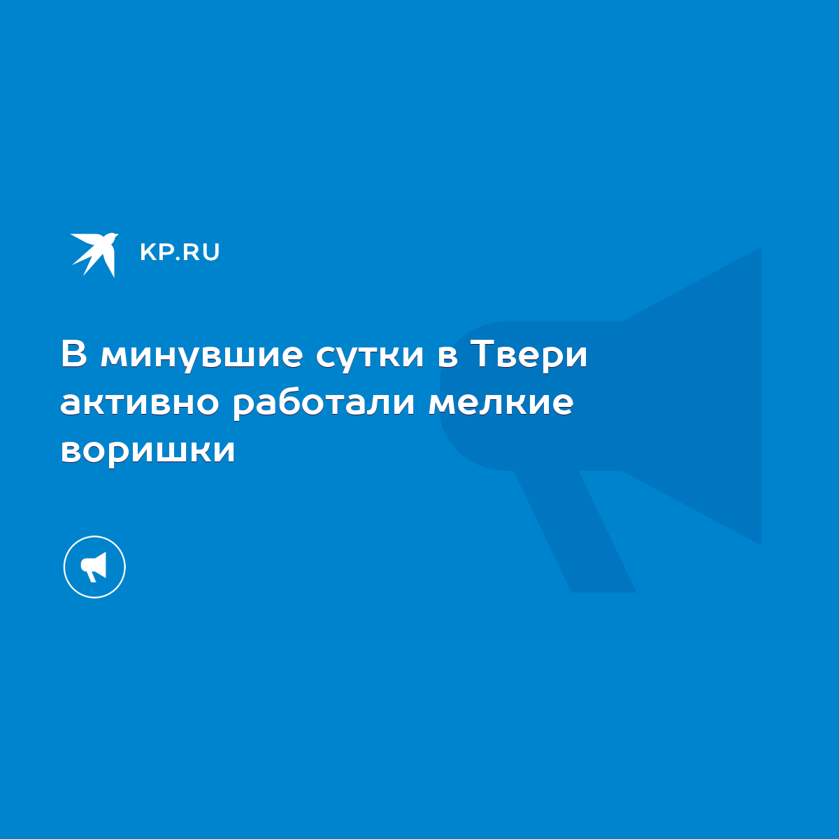 В минувшие сутки в Твери активно работали мелкие воришки - KP.RU