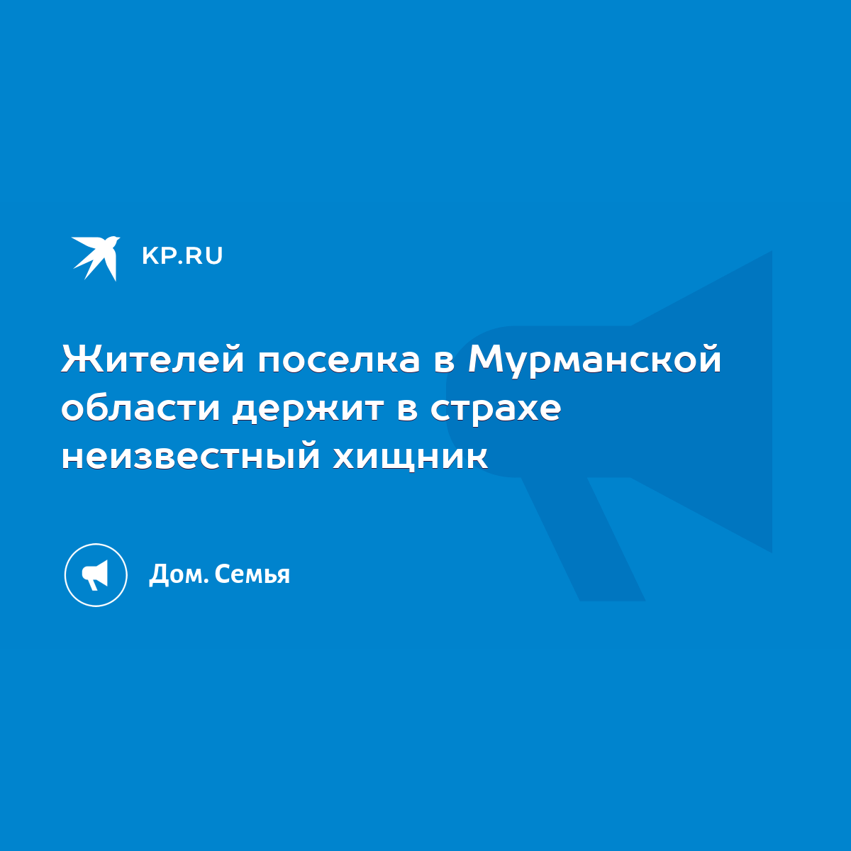 Жителей поселка в Мурманской области держит в страхе неизвестный хищник -  KP.RU