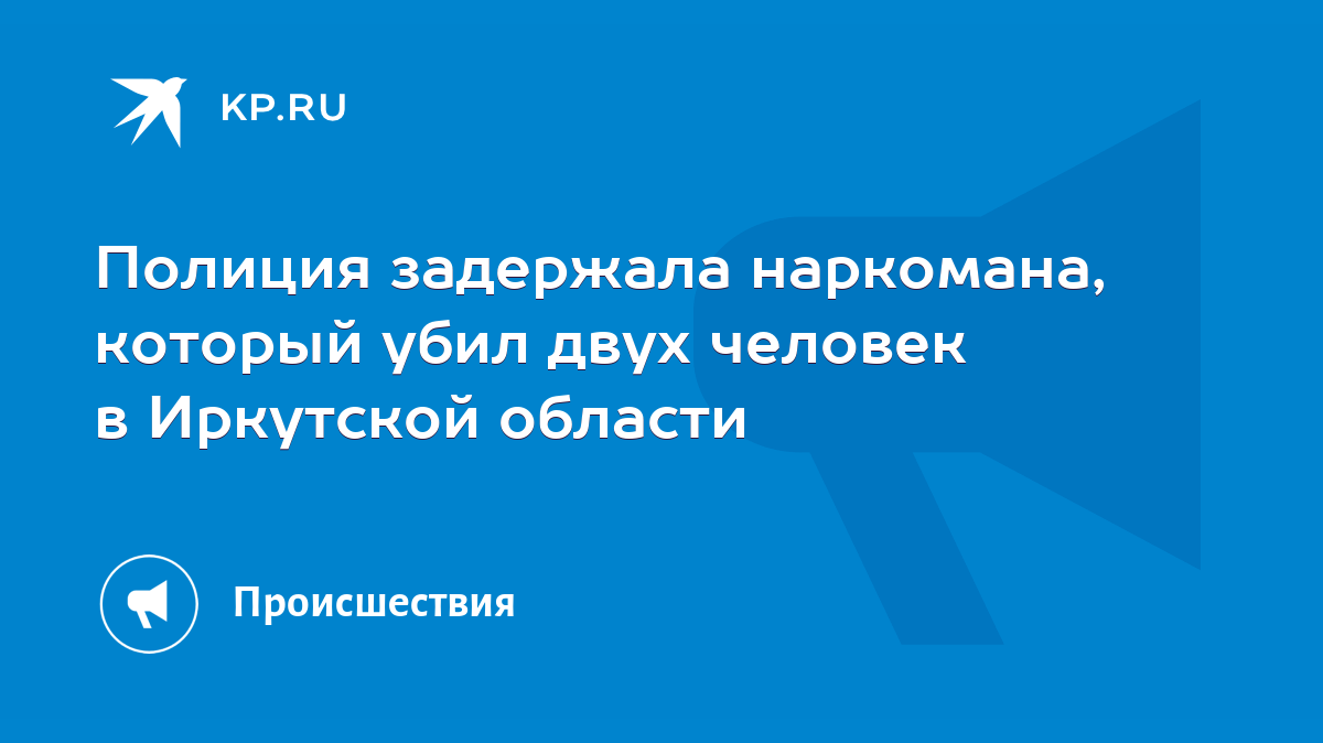 Полиция задержала наркомана, который убил двух человек в Иркутской области  - KP.RU