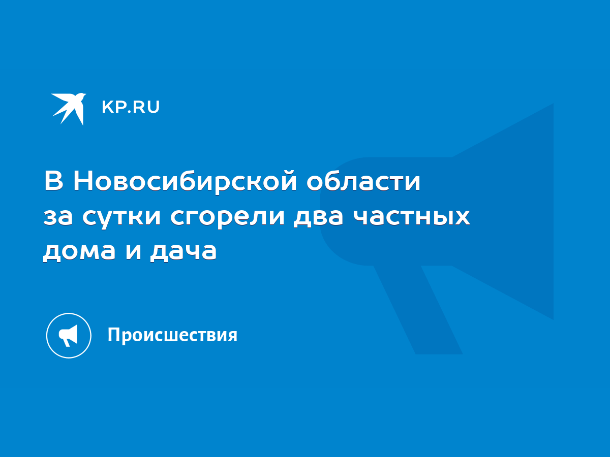 В Новосибирской области за сутки сгорели два частных дома и дача - KP.RU