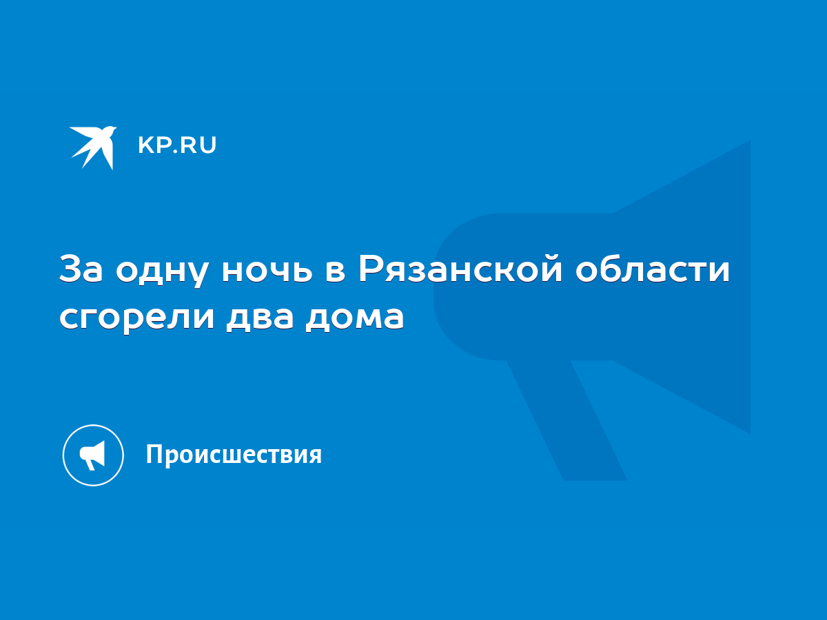 За одну ночь в Рязанской области сгорели два дома - KP.RU