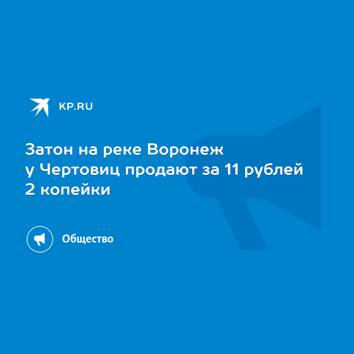 Затон на реке Воронеж у Чертовиц продают за 11 рублей 2 копейки - KP.RU