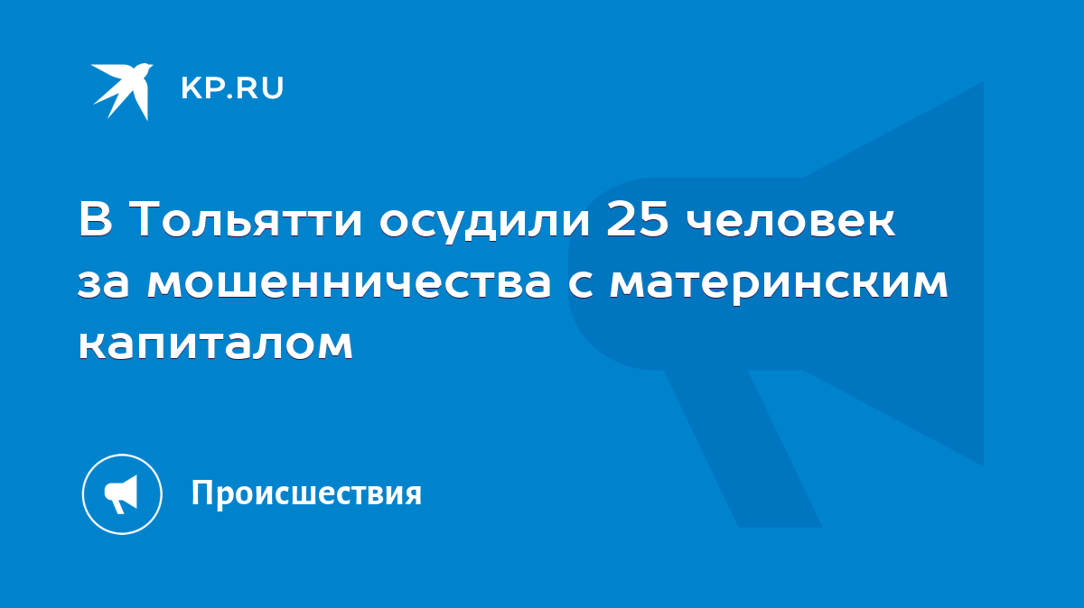 В Тольятти осудили 25 человек за мошенничества с материнским капиталом -  KP.RU