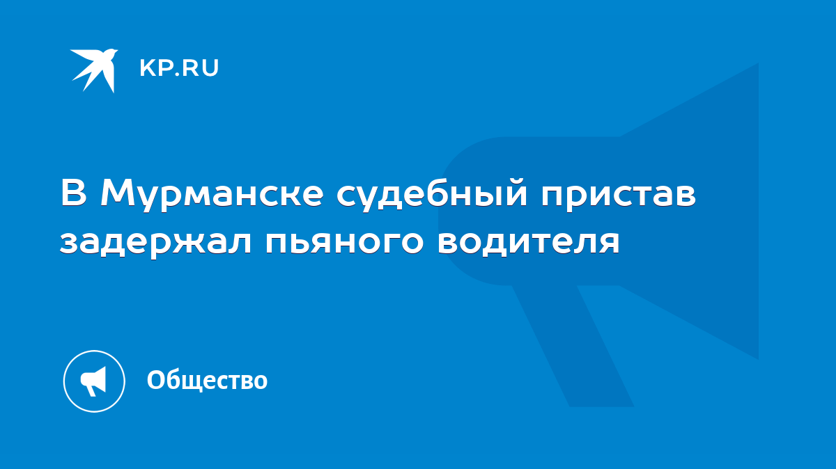 В Мурманске судебный пристав задержал пьяного водителя - KP.RU