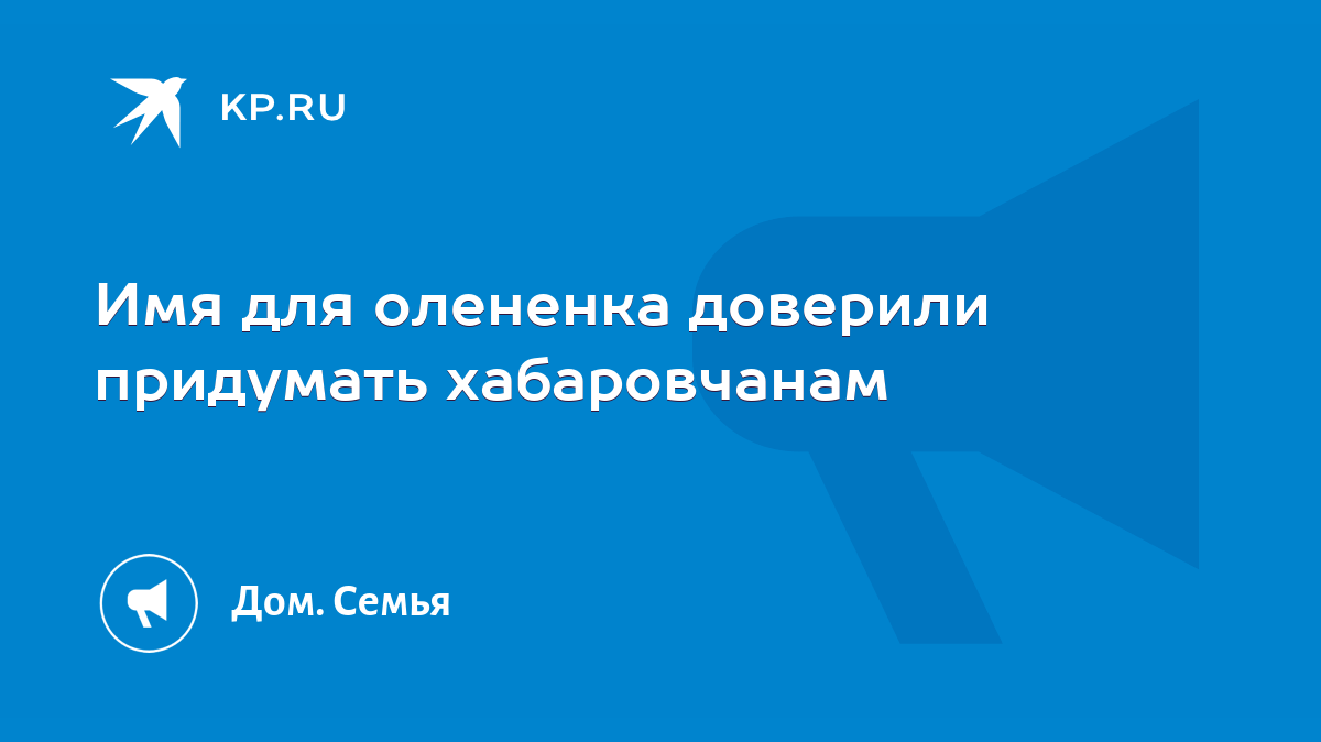 Имя для олененка доверили придумать хабаровчанам - KP.RU