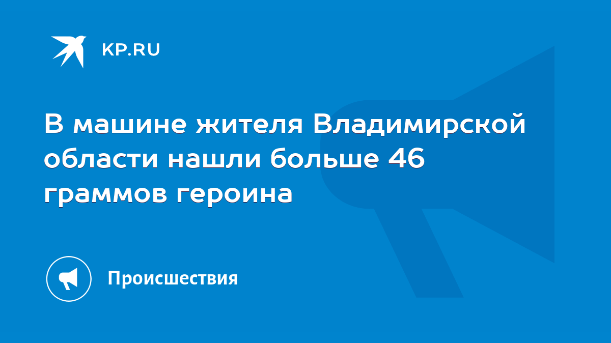 В машине жителя Владимирской области нашли больше 46 граммов героина - KP.RU