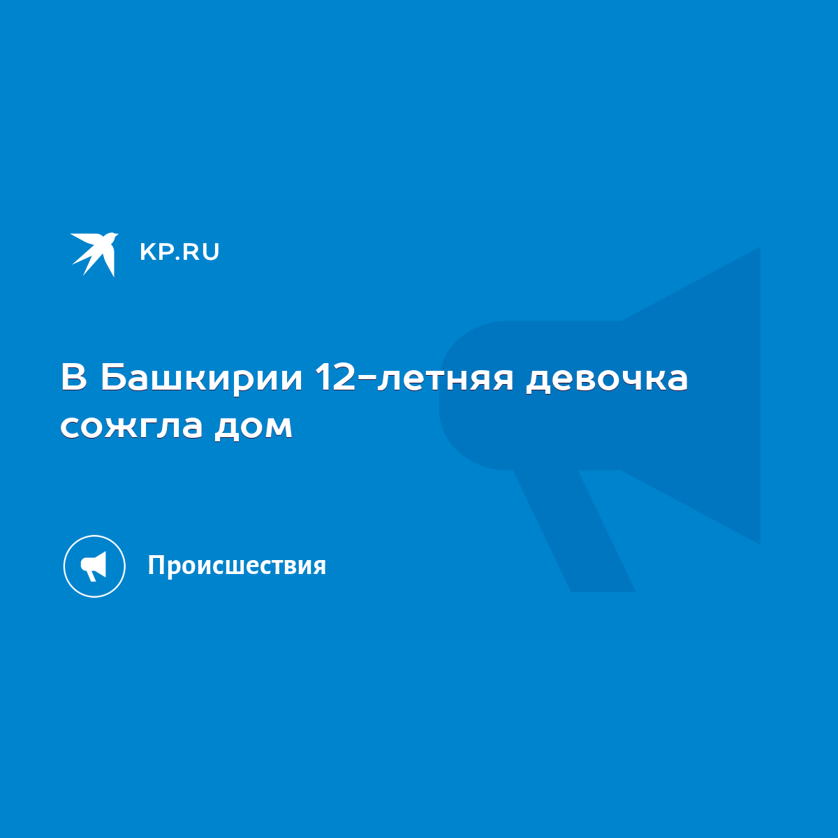 В Башкирии 12-летняя девочка сожгла дом - KP.RU