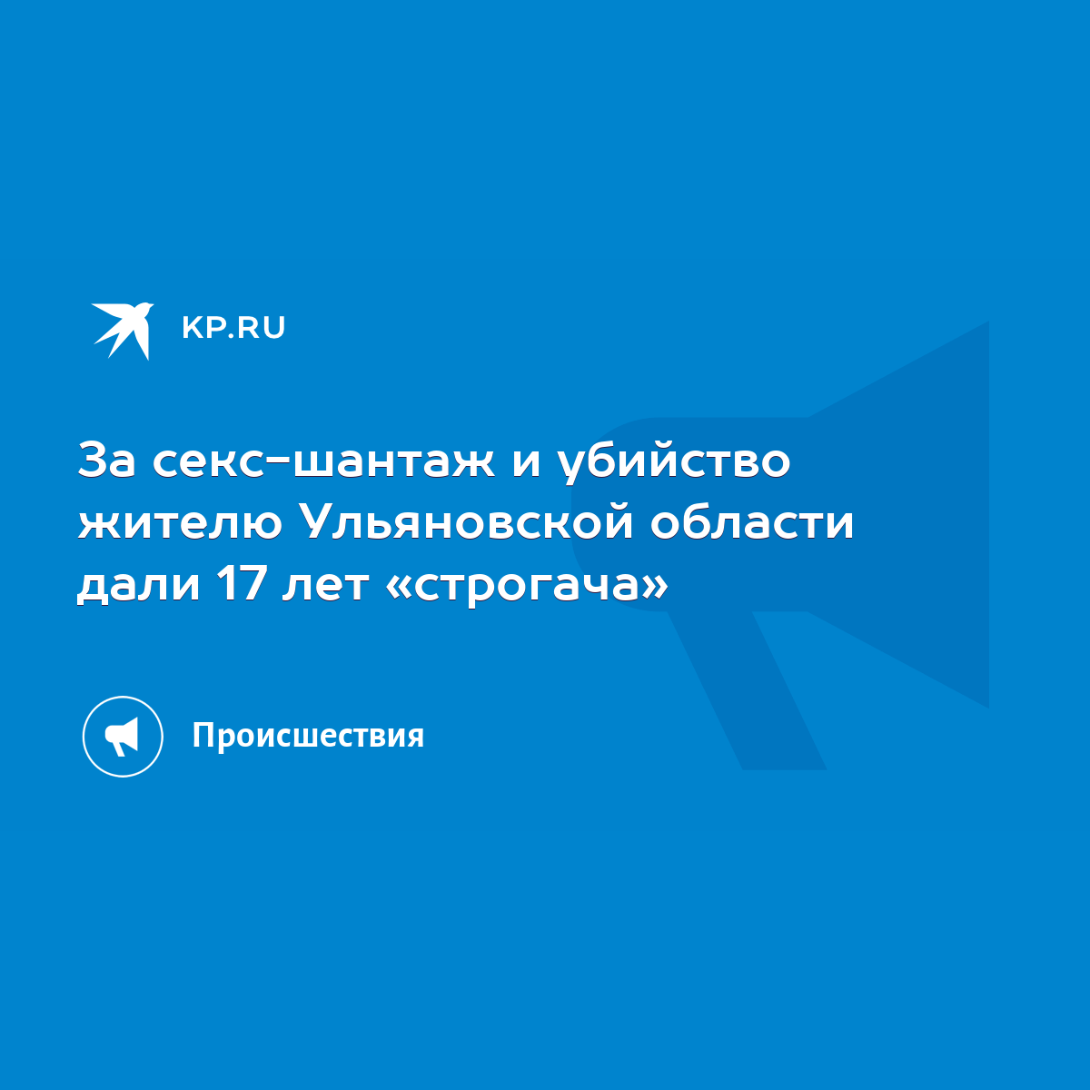 За секс-шантаж и убийство жителю Ульяновской области дали 17 лет «строгача»  - KP.RU