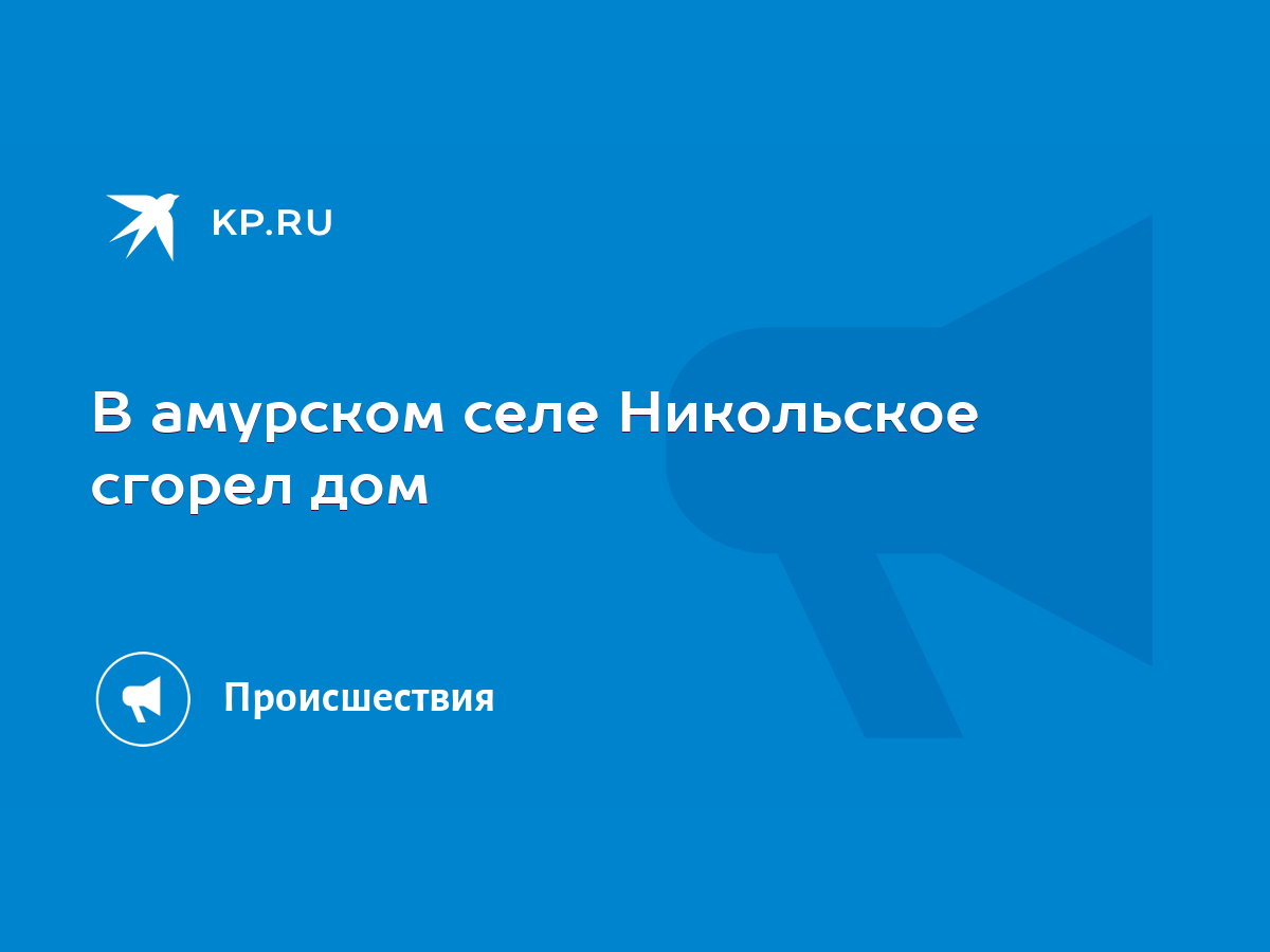 В амурском селе Никольское сгорел дом - KP.RU