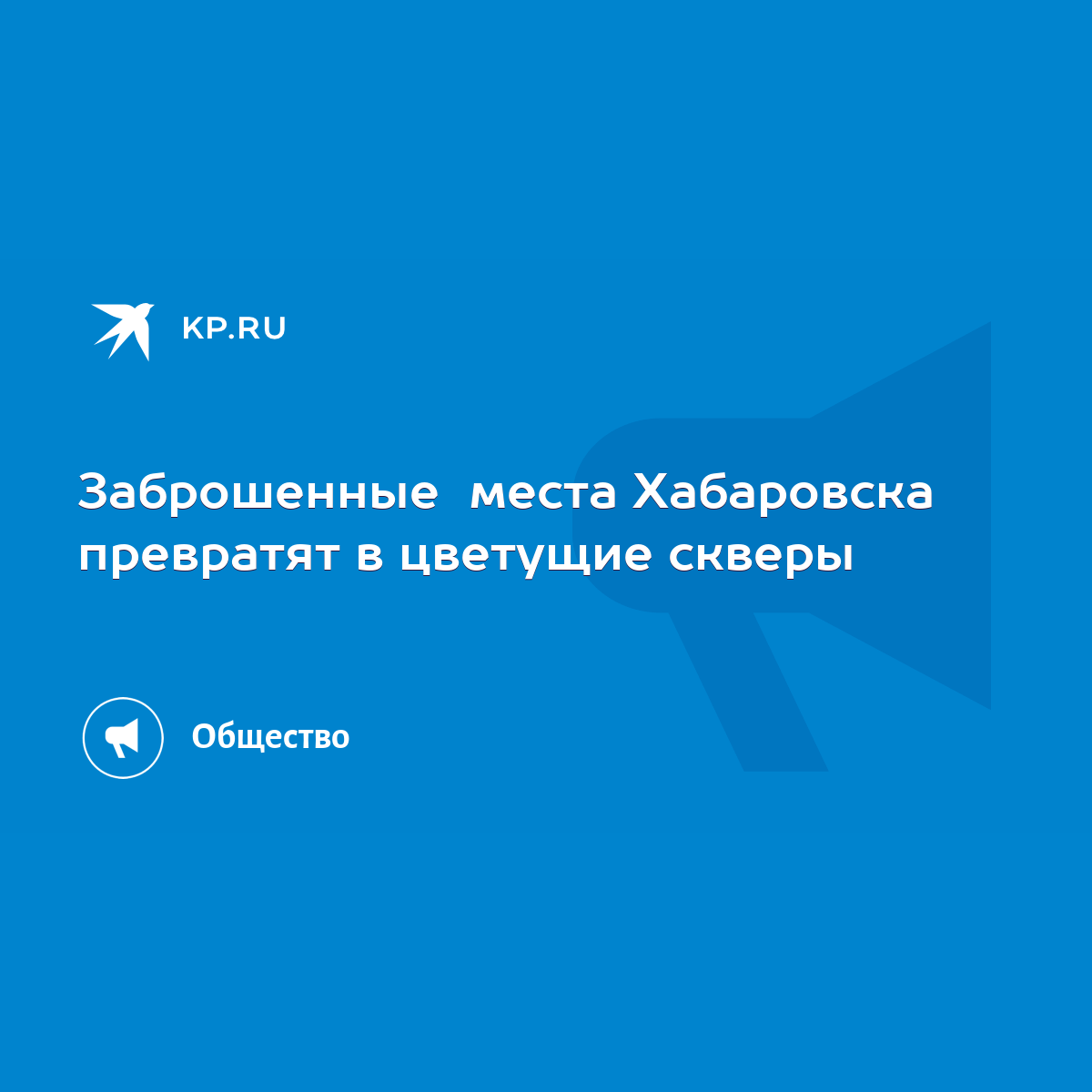 Заброшенные места Хабаровска превратят в цветущие скверы - KP.RU