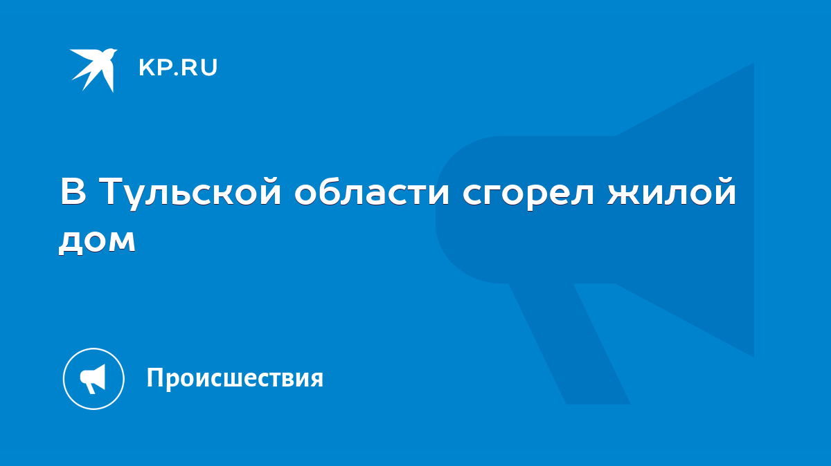 В Тульской области сгорел жилой дом - KP.RU