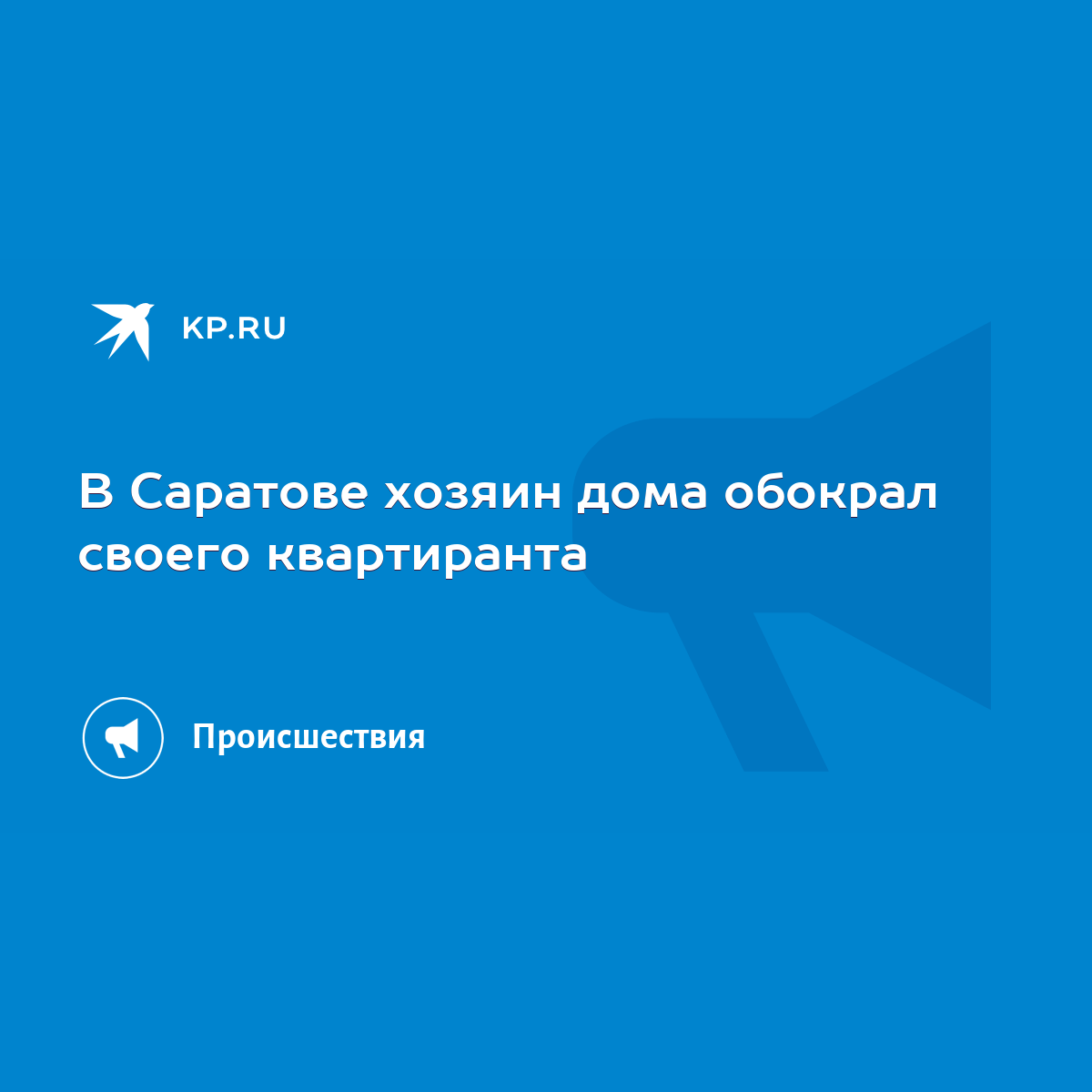 В Саратове хозяин дома обокрал своего квартиранта - KP.RU