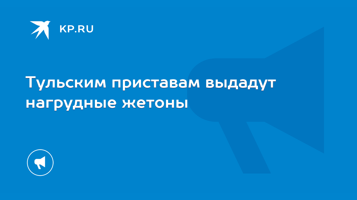 Тульским приставам выдадут нагрудные жетоны - KP.RU